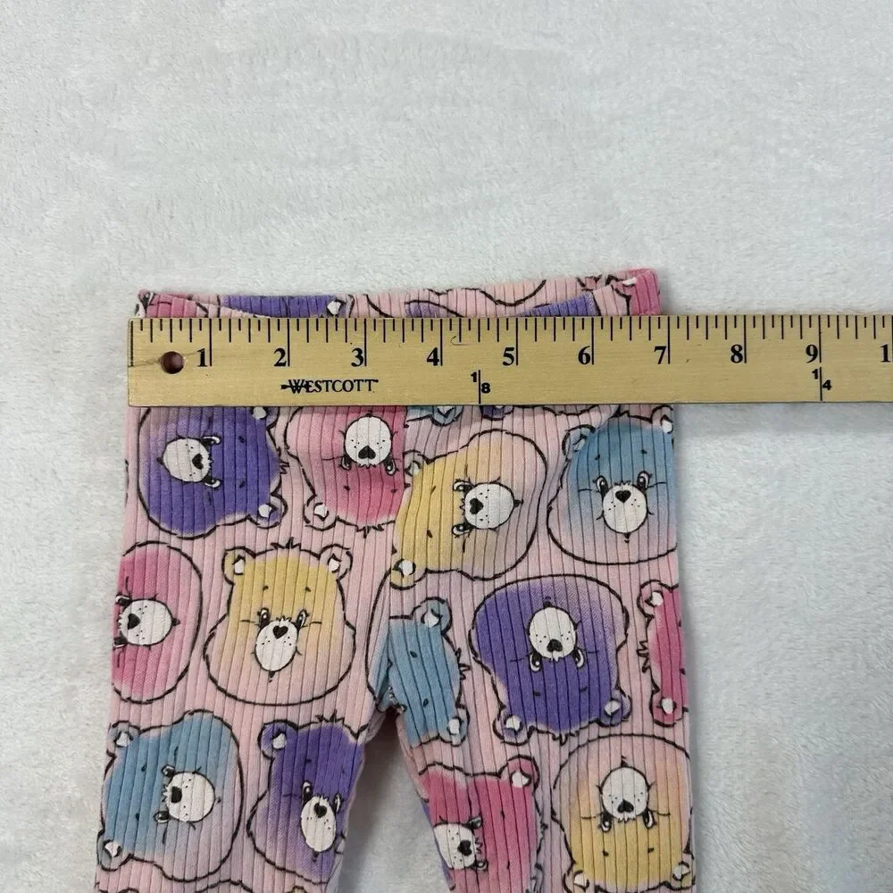 Care Bears Baby Girl 2 Piece Outfit Set Pink Bear Print 6-9 Months Ribbed